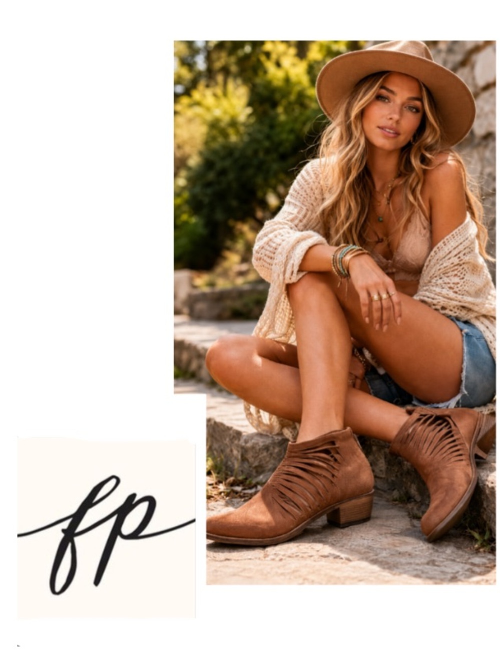 Free People Lost Valley Ankle Boot in tan leather (39)